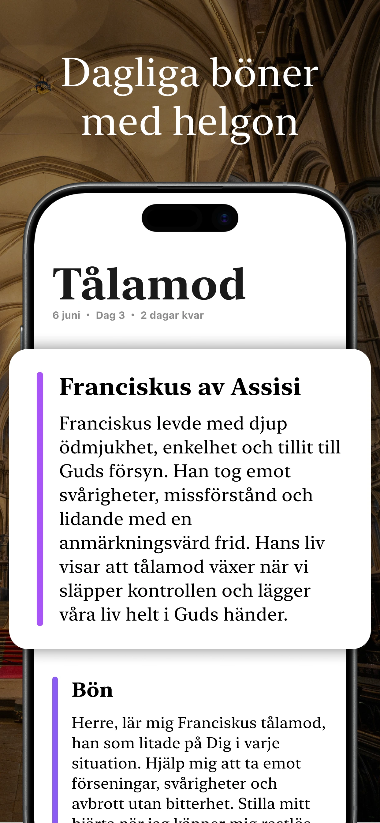 Detaljerad daglig bön för varje dag, inspirerad av Skriften och tron